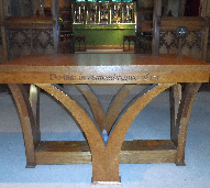 Altar Table with inscription "Do this is remembrance of me"